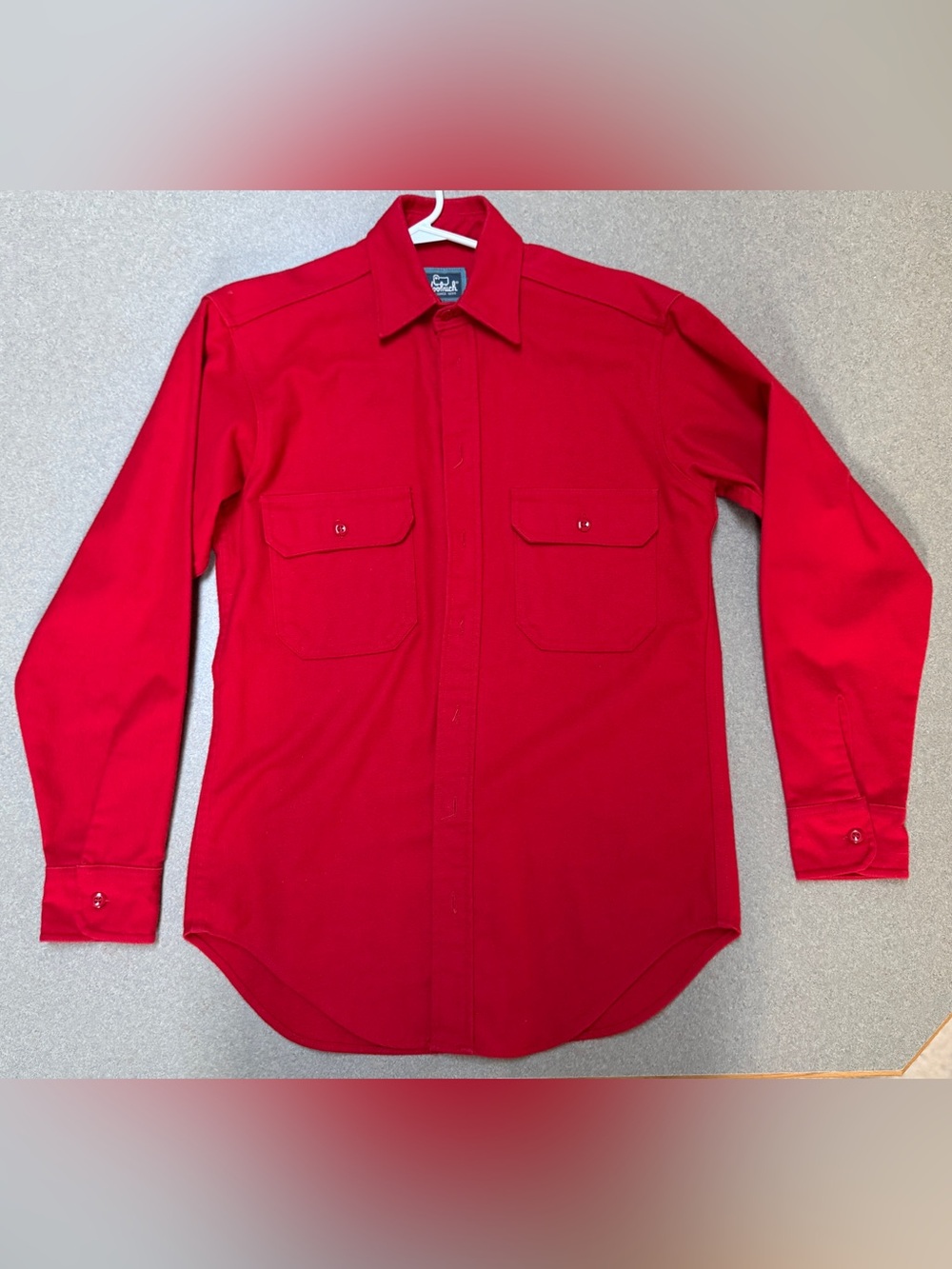 Vtg Woolrich Heavy Duty Men's S Small Button Up Flannel Shirt Red Made In USA